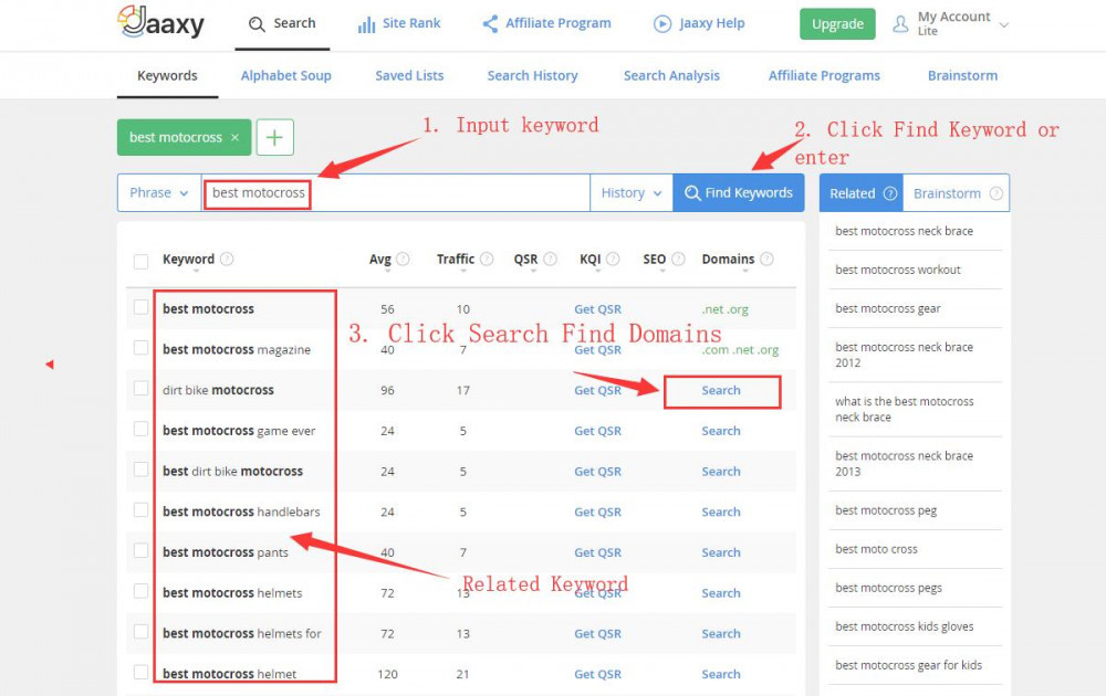 如何使用Jaaxy搜索最佳的利基域名 1